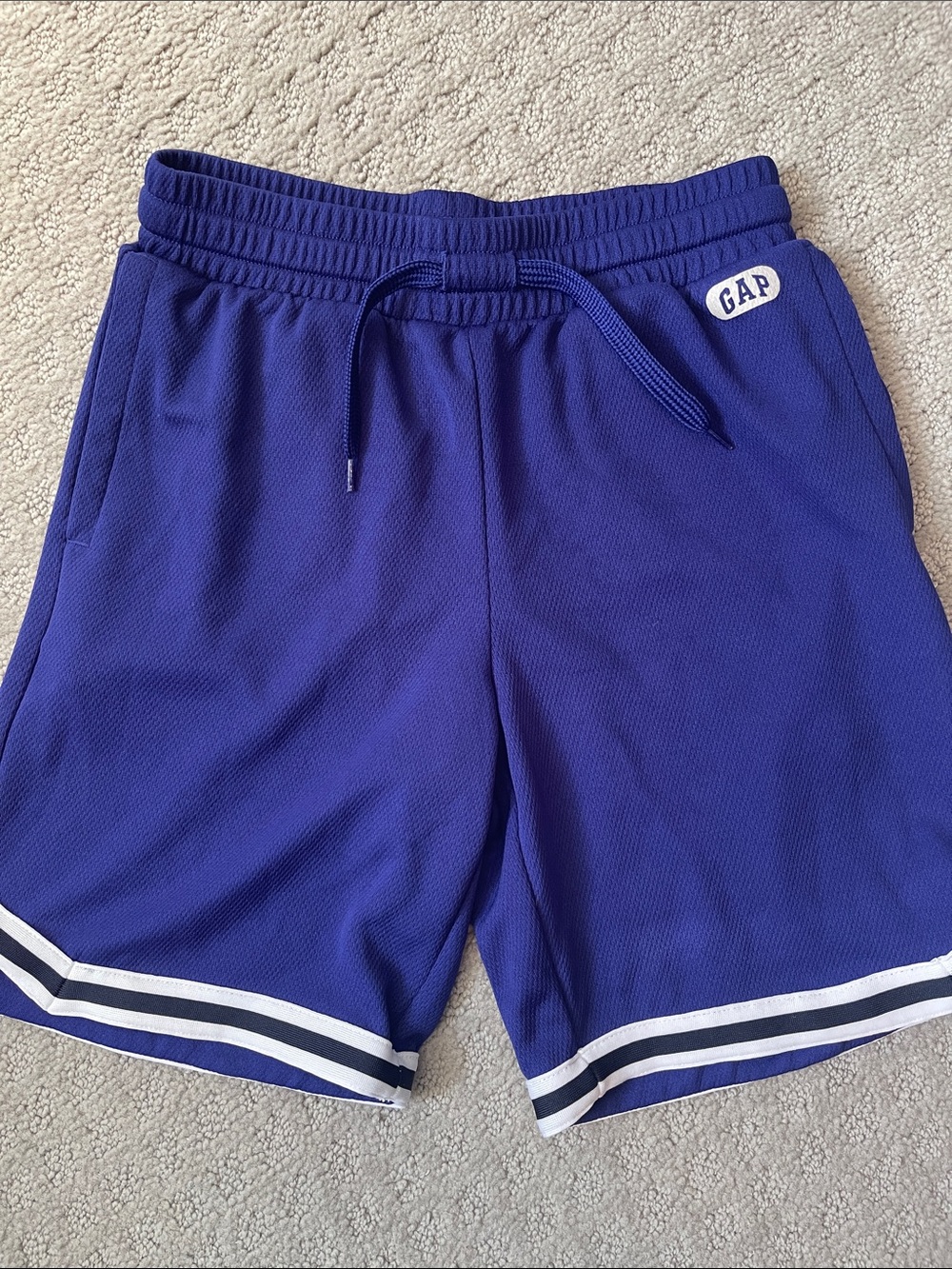 GAP kids Royal Blue Athletic Shorts with White Stripe